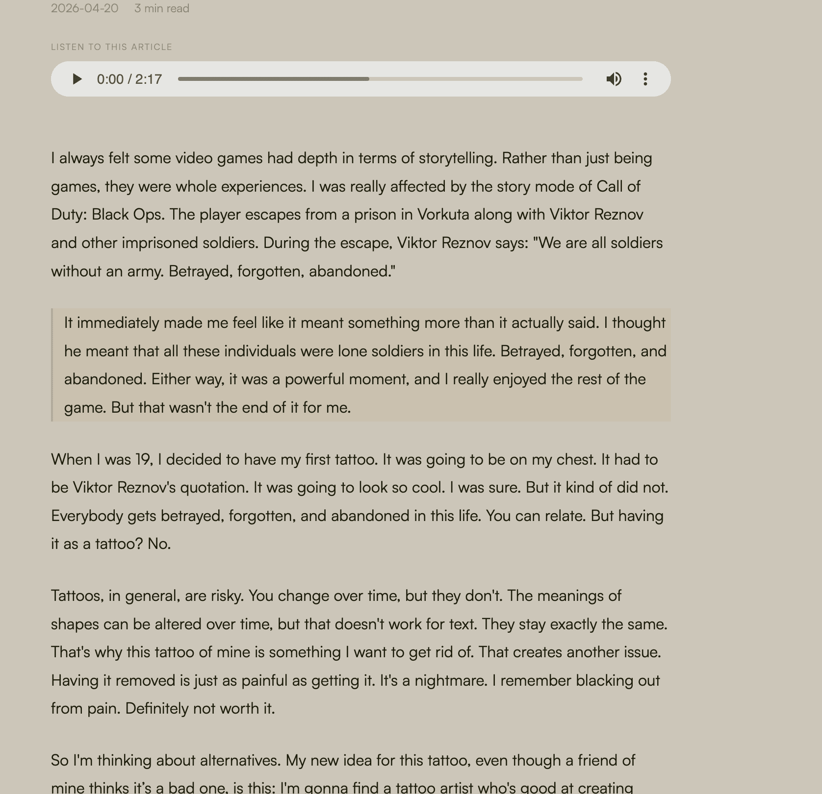 Article page