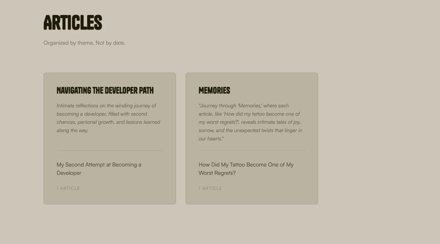 Articles section